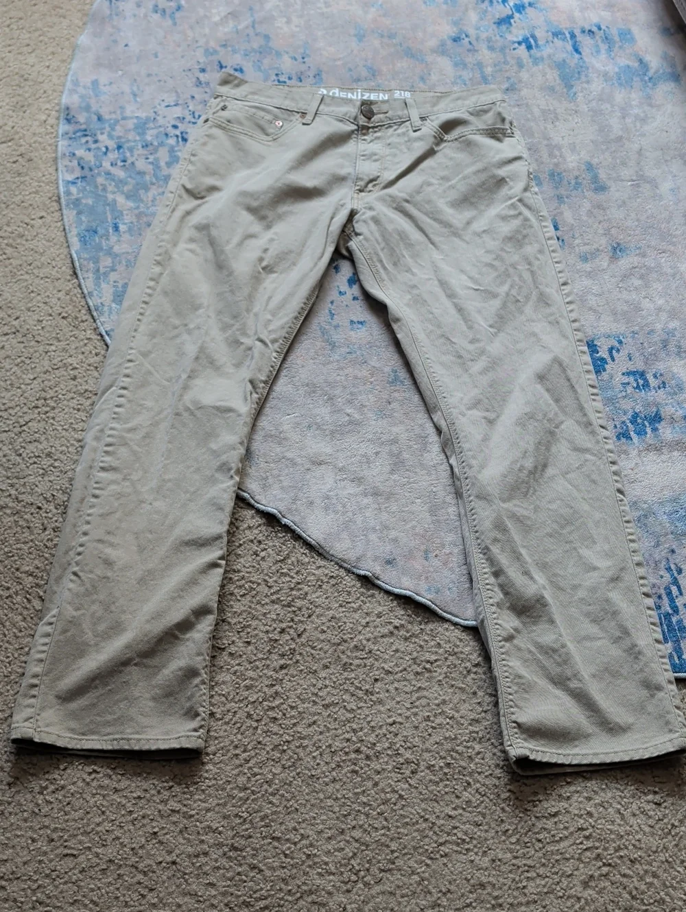 Levi's 218 Slim Straight Fit Pants in Khaki Men's 33x32